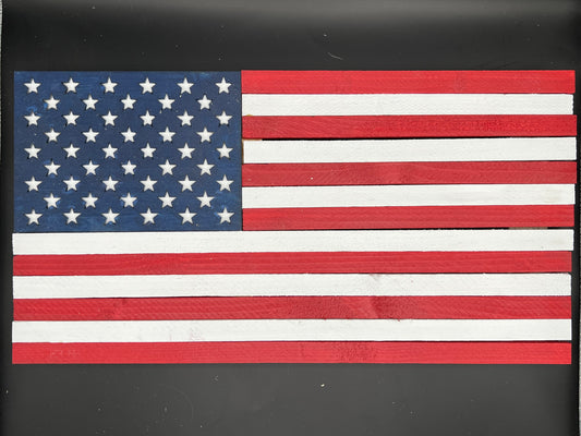 Wooden American Flag with imbedded stars