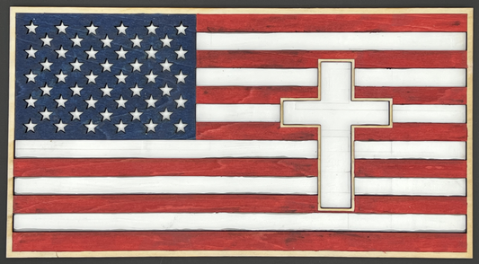 American Flag with imbedded Cross